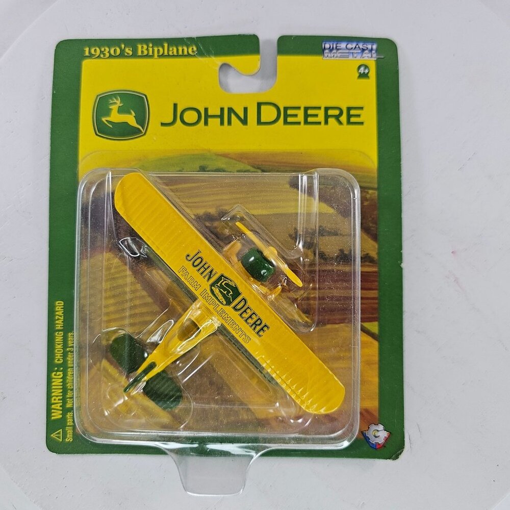 John Deere Diecast Metal 1930s Stearman BiPlane Gearbox Toys NEW SEALED